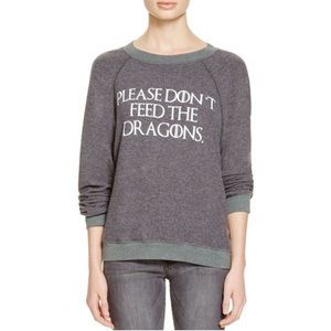 {Wildfox} Small Please Don't Feed The Dragons Pullover Game of Thrones